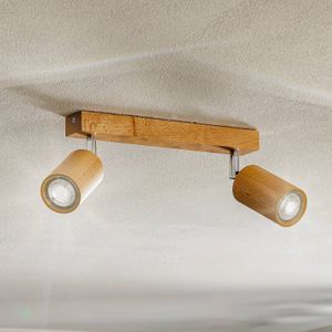 SOLLUX LIGHTING Plafondspot Cre van hout, 2-lamps