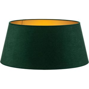 Duolla - Lampenkap Cone - Donkergroen/Goud - Hoogte 25,5 cm - Textiel/Stof/Zijde