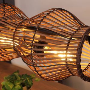 Eco-Light Bamboe hanglamp, bruin, 4-lamps