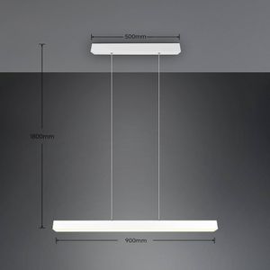 Trio Lighting LED hanglamp Paros DUOline, balken, mat wit