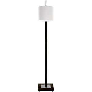 HerzBlut Rika vloerlamp, essen eik houtskool/wit