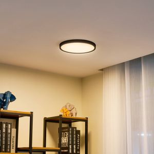 Lindby LED plafondlamp Pravin, Ø 30 cm, CCT, zwart