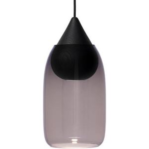 Mater Liuku Drop hanglamp hout zwart glas paars