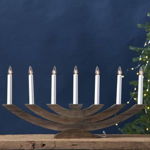 LED kandelaar Navida -bruin -lichtkleur: Warm Wit -Kerstdecoratie