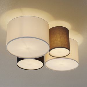 Trio Lighting Plafondlamp Hotel met vier textiel lampenkappen