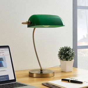 Lindby Selea - bankierslamp met groene kap