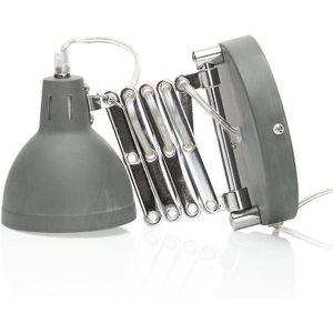 Reality Leuchten Wandlamp Scissor, betonkleurig, stekker, accordeon