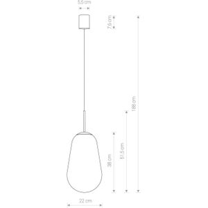 Nowodvorski Lighting Peer hanglamp van glas, messing/helder, hoogte 38cm