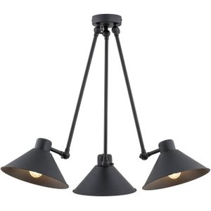 Argon Hanglamp Alan, bewegelijk, zwart, 3-lamps
