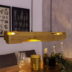 Eco-Light Venus hanglamp, bruin, lengte 100 cm, 4-lamps, hout