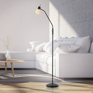 JUST LIGHT. GmbH JUST LIGHT. Vloerlamp Loki, zwart, ijzer, glas