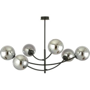 EMIBIG LIGHTING Plafondlamp Hunter, zwart/grafiet, 6-lamps