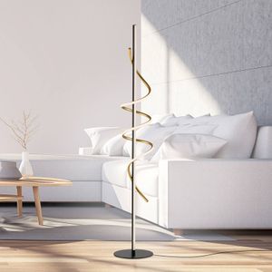 JUST LIGHT. GmbH JUST LIGHT. Emanda LED vloerlamp, ijzer, zwart-messing