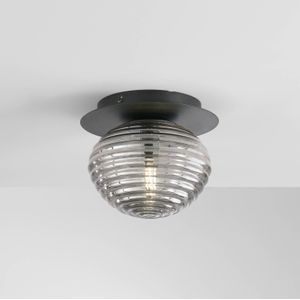 Eco-Light Ripple plafondlamp, zwart/rookgrijs, Ø 20 cm