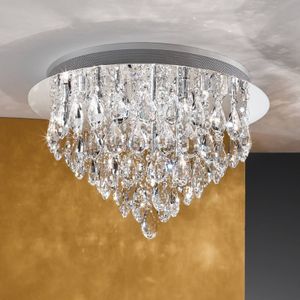ZYDTRIP Kleine Kristallen Plafondlamp, Kristallen Kroonluchter Moderne LED Plafondlamp Hanger Armatuur, Verlichting Woonkamer (Zilver ZYDTRIP Kleine Kristallen Plafondlamp, Kristallen Kroonluchter Moderne LED Plafondlamp Hanger Armatuur, Verlichting Woonkamer (Zilver