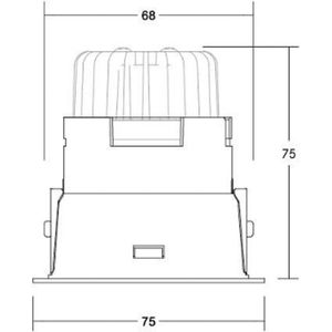 BRUMBERG Binato DALI downlight aansluitdoos 3.000 K zwart