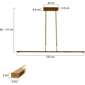 Steinhauer Hanglamp Zelena, brons, lengte 122cm, metaal, CCT