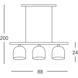 austrolux Kolarz Chalet hanglamp, wit/hertengoudkleurig Lengte 88 cm