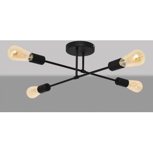 HELAM Plafondlamp Cambridge, 4-lamps, zwart