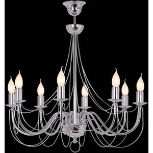 Domiluce Kroonluchter Retro, 8-lamps 75cm, chroom