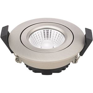 Sigor LED plafondinbouwspot Diled, Ø 8,5 cm, 6 W, 3.000 K, staal