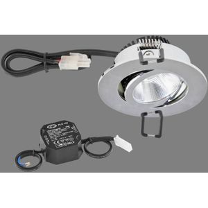 EVN PC20 inbouwlamp rond fasedimmer 3000K chroom