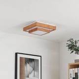 Lindby - LED plafondlamp - 1licht - ijzer, aluminium, kunststof - H: 9.5 cm - licht hout, wit - Inclusief lichtbron