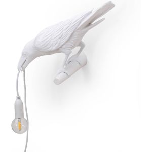 SELETTI LED decoratie-buitenwandlamp Bird Lamp, links, wit