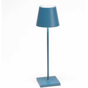 Zafferano Poldina LED tafellamp, oplaadbare batterij, mat, blauw