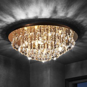 Lindby - Gillion Plafondlamp - Goud - 8 Lichtbronnen - Kristallen