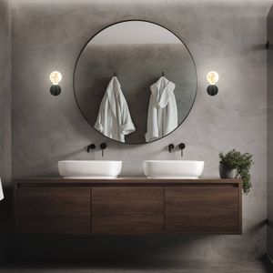 Briloner Kosol wandlamp voor badkamer, IP44, E27, zwart