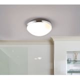 Lindby - Plafondlamp badkamer - 1licht - polycarbonaat, metaal - H: 10.5 cm - E27 - opaalwit, chroom