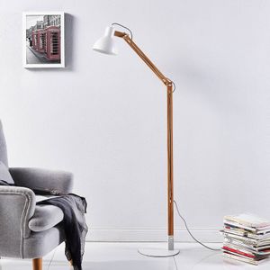 Lindby Shivanja - Vloerlamp van hout en metaal