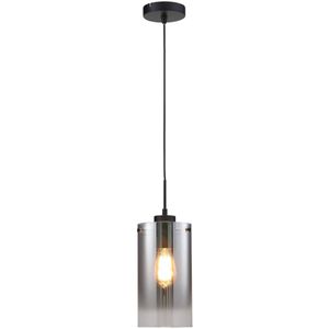 Freelight Ventotto hanglamp, zwart/rook, Ø 15 cm, glas