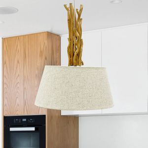 ONLI Hanglamp Woody van textiel en hout