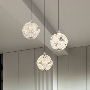 Globo Virina LED hanglamp, Ø 42 cm, transparant, kristal, 3-lamps