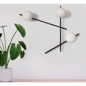 Sforzin Wandlamp Mikado, matglas, 3-lamps