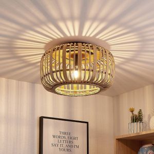 Lindby - plafondlamp hout - 1licht - hout, metaal - H: 23.8 cm - E27 - naturel