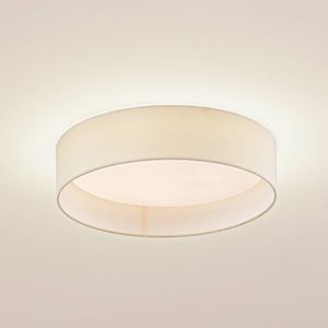 Lindby LED plafondlamp Eilif, stof, wit, Ø 40 cm