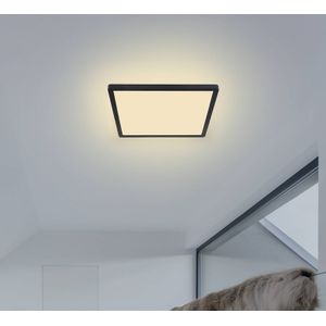 Globo LED plafondlamp Sapana, hoekig, dimbaar, zwart