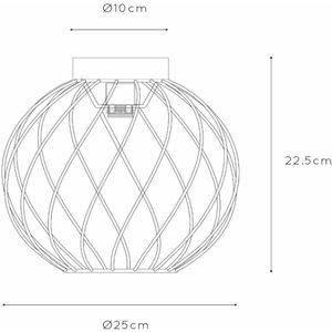 Lucide Plafondlamp Danza, kooikap, Ø 25 cm, zwart