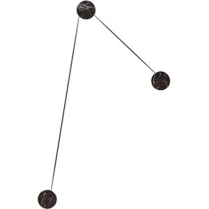 Kundalini Azou LED wandlamp, zwart driedelig