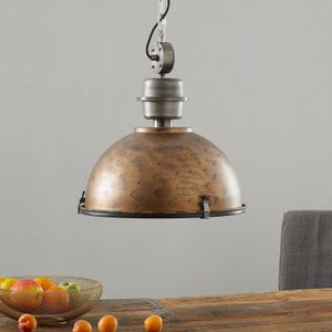 Steinhauer Koperbruine hanglamp Bikkel in industriële look