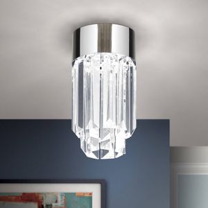 ORION LED plafondlamp Prism, kristalglas, Ø10cm chroom