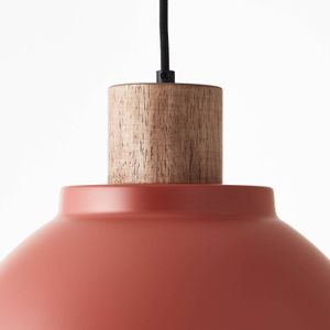 Brilliant Hanglamp Erena met houtdetail, rood