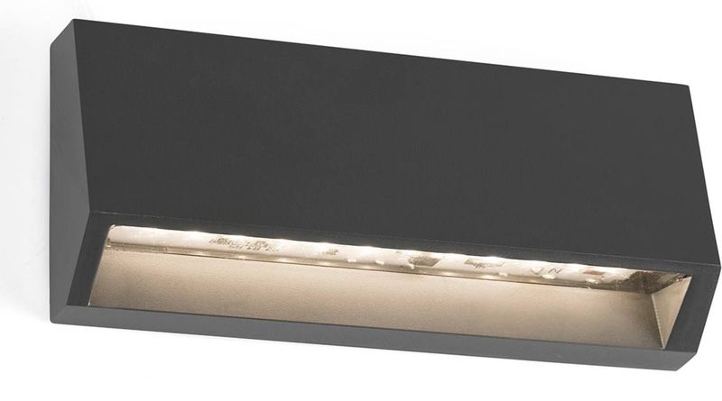 FARO BARCELONA LED-wandlamp buiten Must, alu / grijs / zink, Kunststof, Modern, LED wandlamp buiten