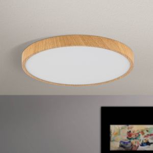 ORION LED plafondlamp Bully met hout-optiek, Ø 28 cm