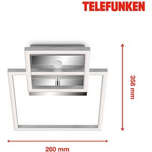 Telefunken LED sensor plafondlamp frame chroom/alu 26x36cm