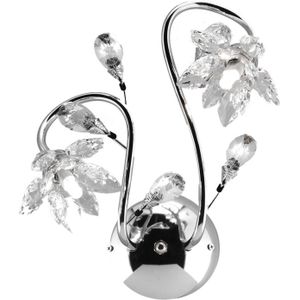 ONLI Ninfea wandlamp in chroom met kristallen bloemen
