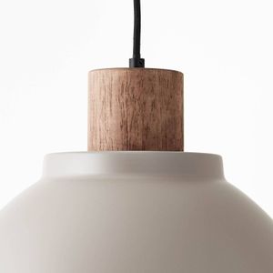 Brilliant Hanglamp Erena met houtdetail, taupe
